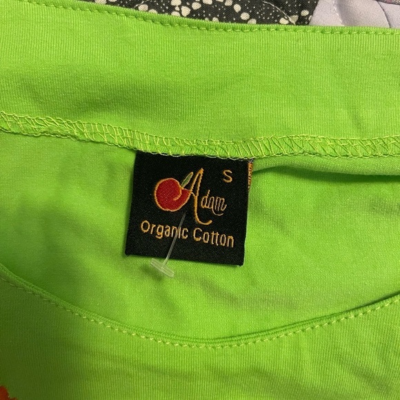 Adam Organic Cotton Egyptian style women’s size small shirt lime color shirt - Picture 7 of 16